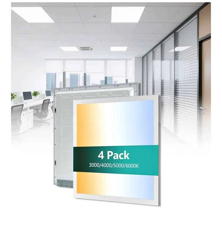 4 Pack 2x2 LED Flat Panel Lights, Selectable Wattage/Color