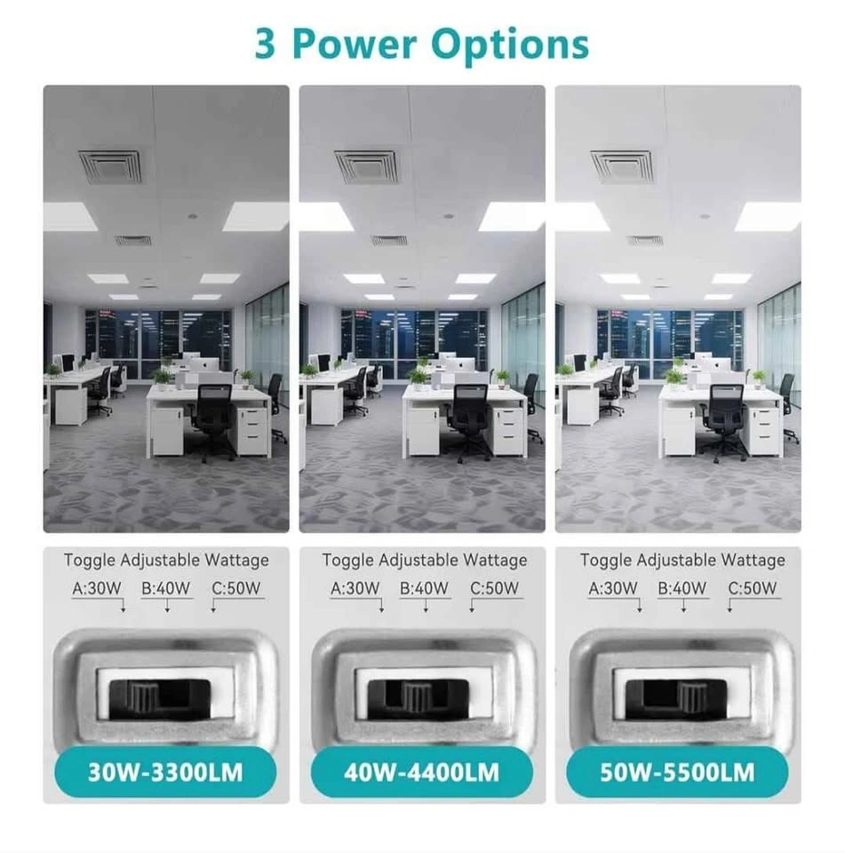 4 Pack 2x2 LED Flat Panel Lights, Selectable Wattage/Color - photo 3