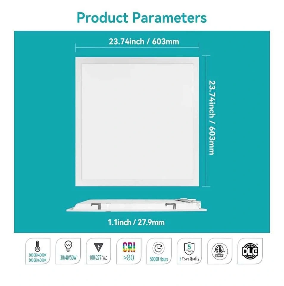 4 Pack 2x2 LED Flat Panel Lights, Selectable Wattage/Color - photo 5