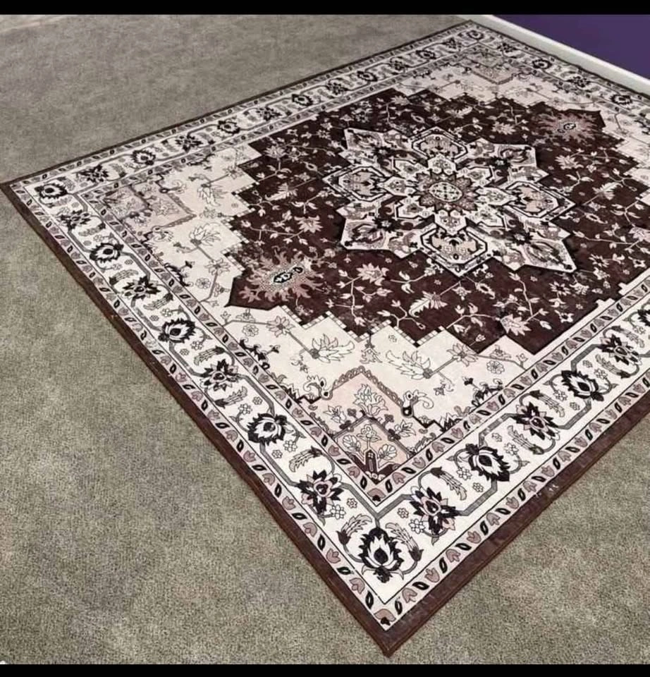 9x12 ft Ornate Medallion Area Rug - Brown/Beige - photo 2
