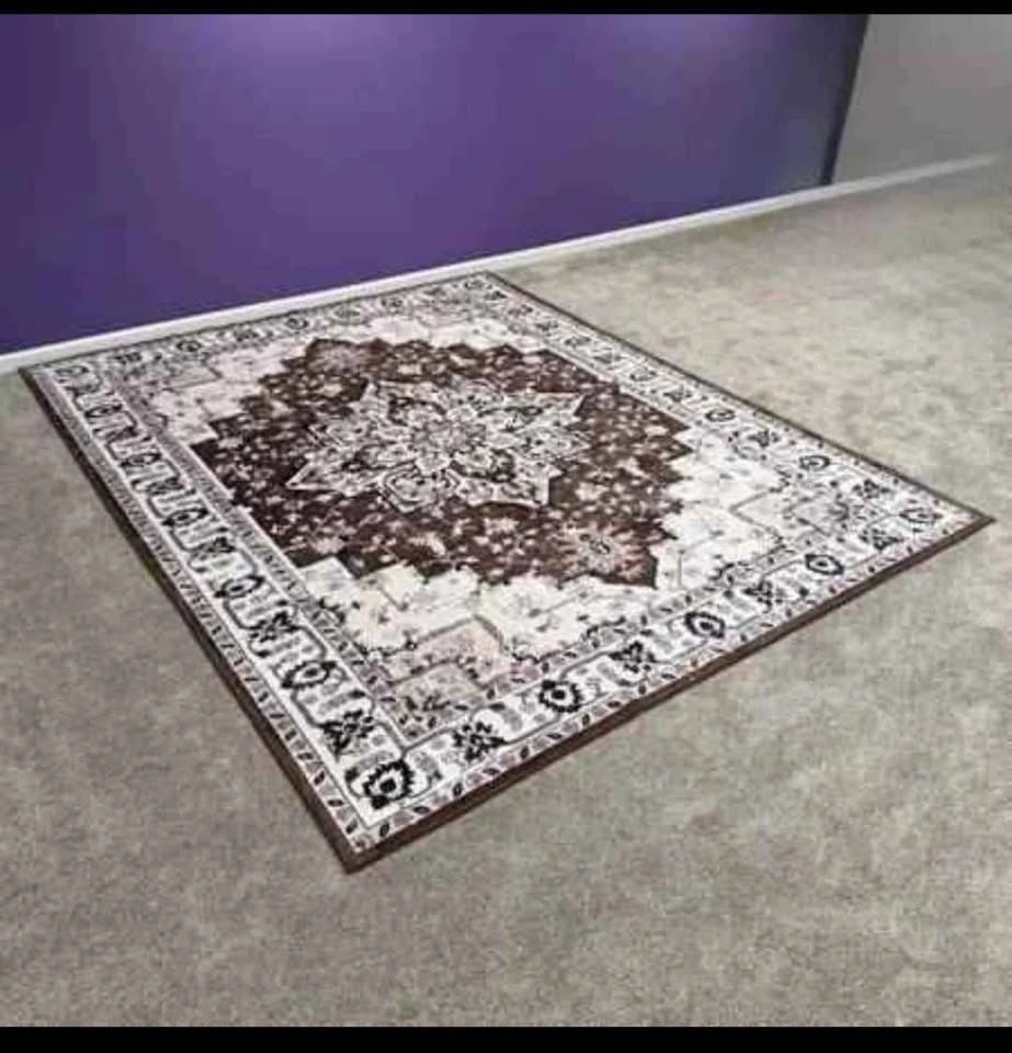 9x12 ft Ornate Medallion Area Rug - Brown/Beige - photo 3