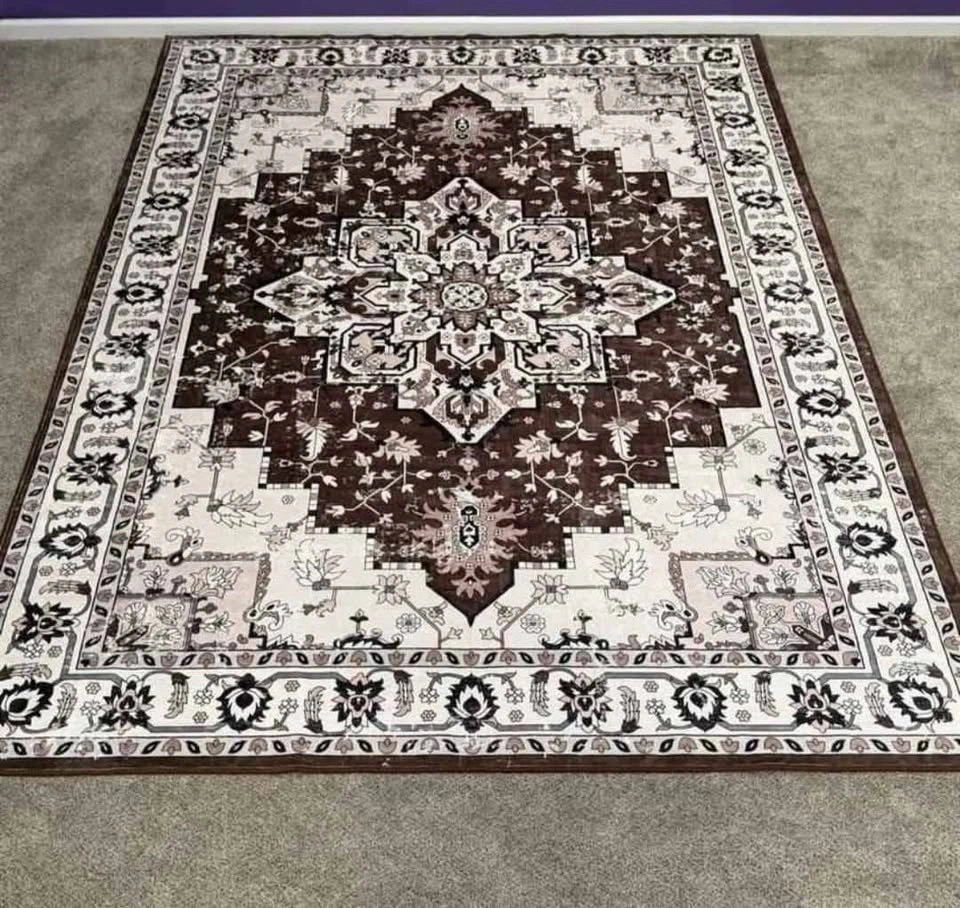 9x12 ft Ornate Medallion Area Rug - Brown/Beige - photo 4