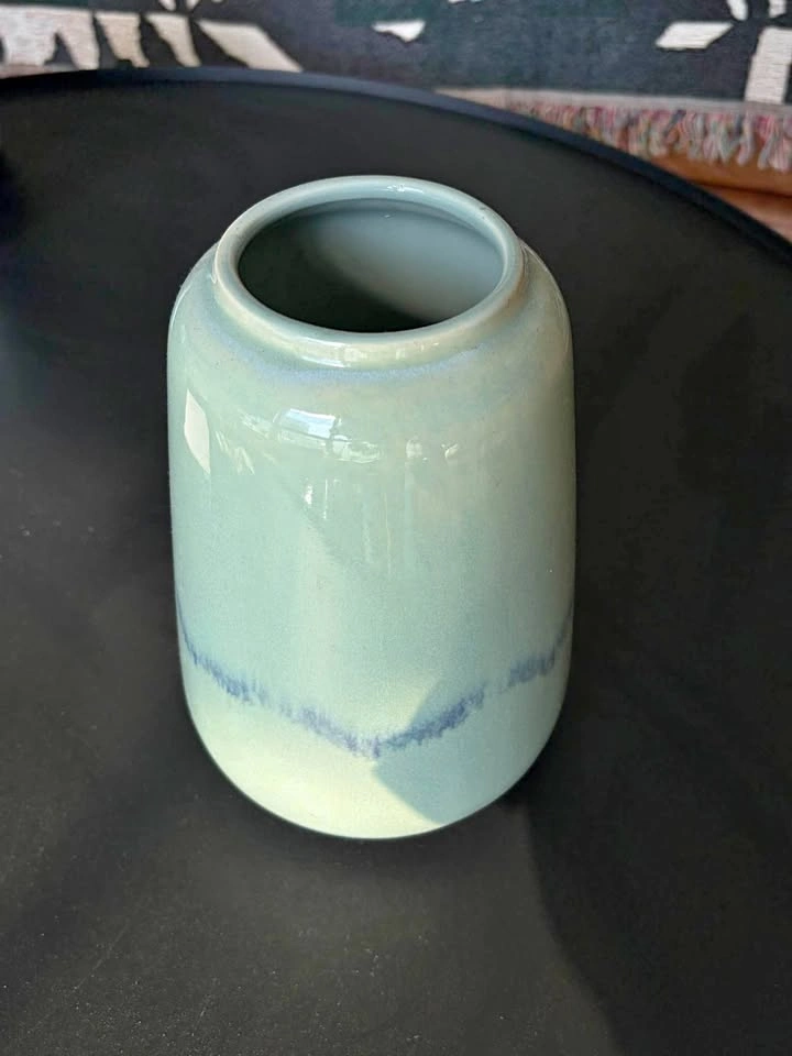 Green ceramic vase