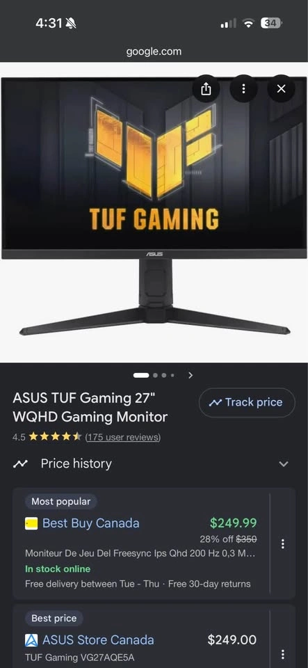 ASUS TUF Gaming VG27AQ – 27” 1440p 165Hz Monitor - photo 3