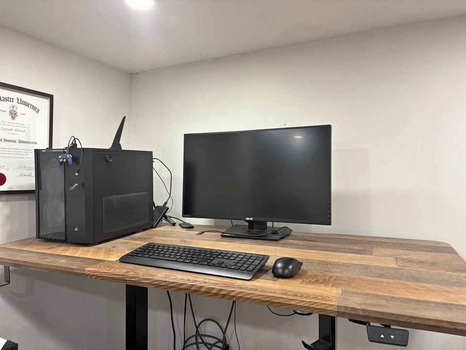 Automatic large solid wood standing desk