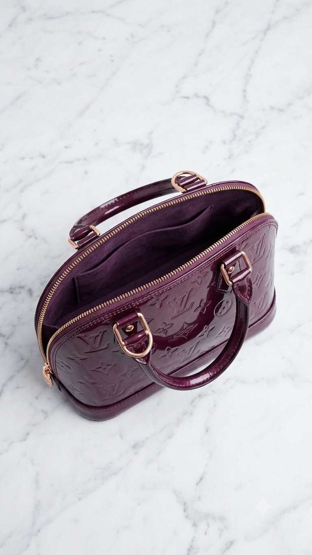Authentic Louis Vuitton Alma PM Monogram Vernis Amarante