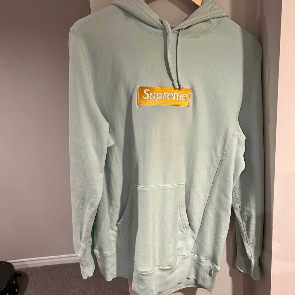 Supreme Box Logo Hoodie Ice Blue Size Large
