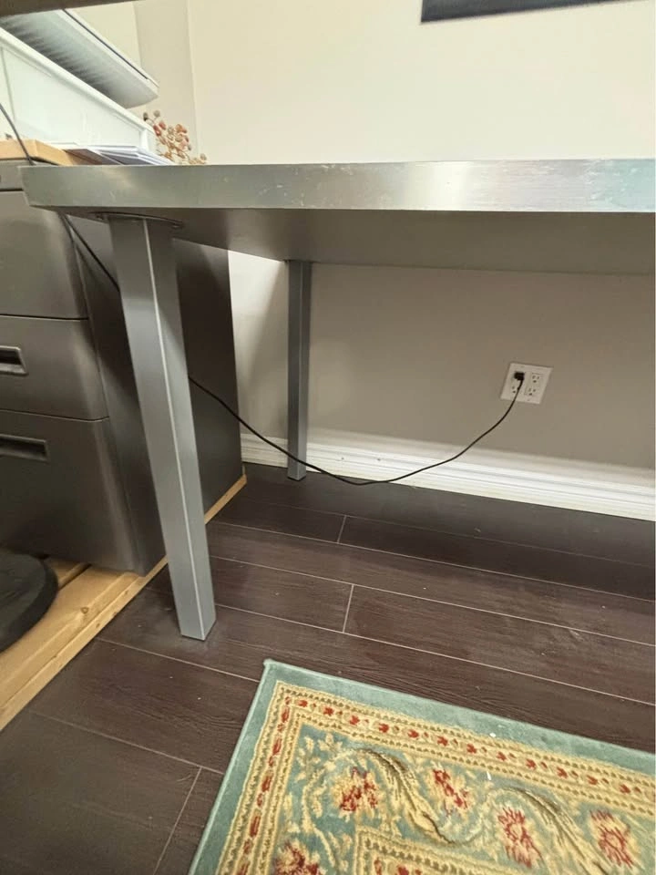 Blue Top Desk with Metal Legs - photo 2