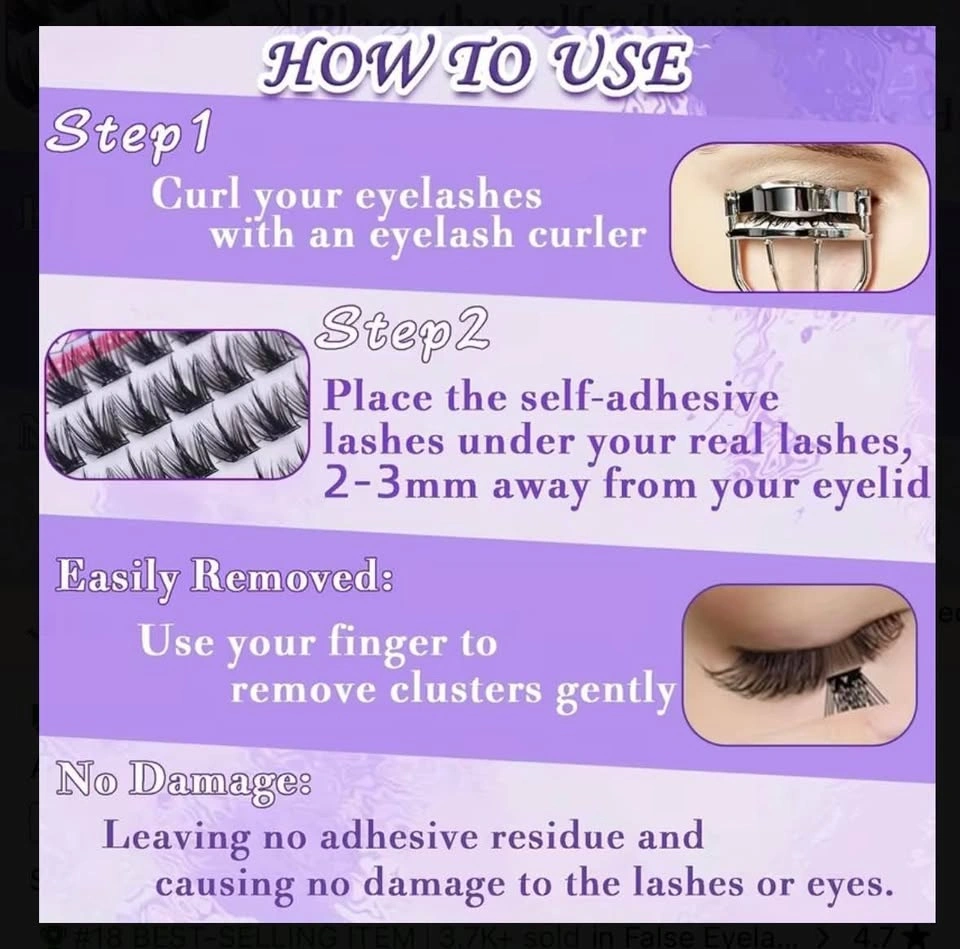 Self-Adhesive False Eyelashes 120 Clusters - photo 2