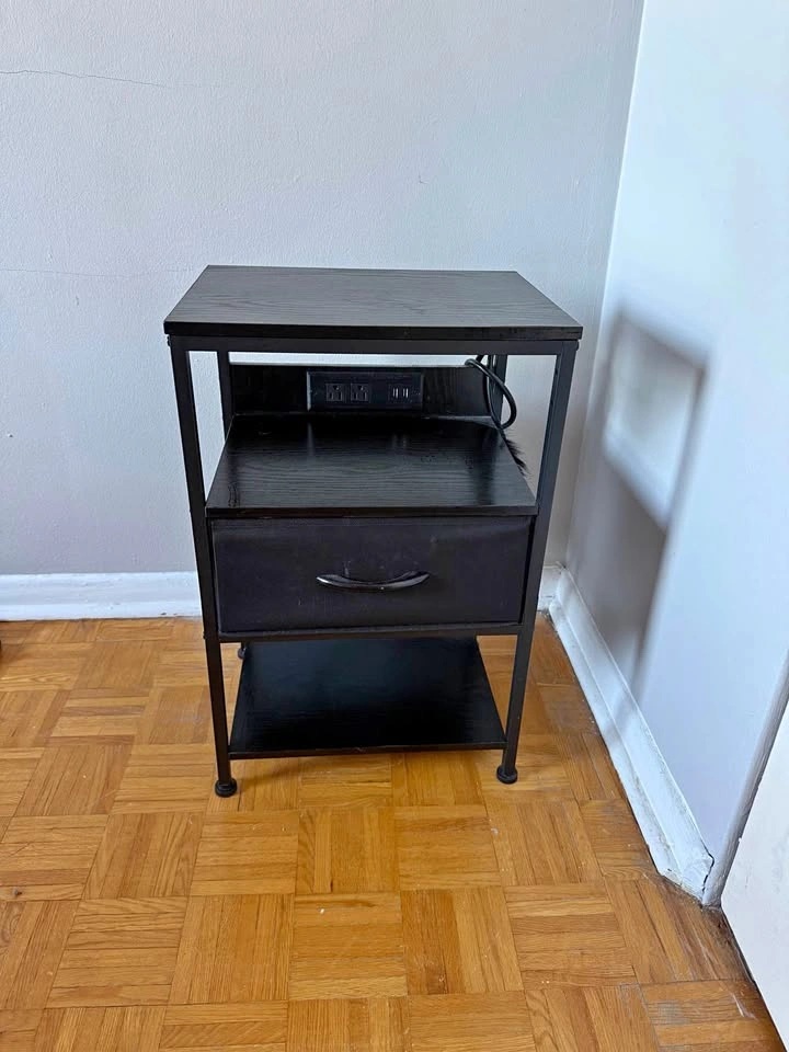 Side Table with Built-In Power Strip