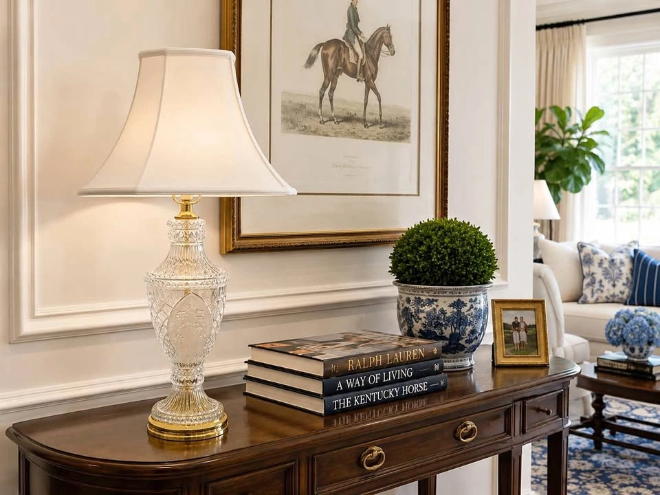 Table Lamp Crystal Traditional Elegance