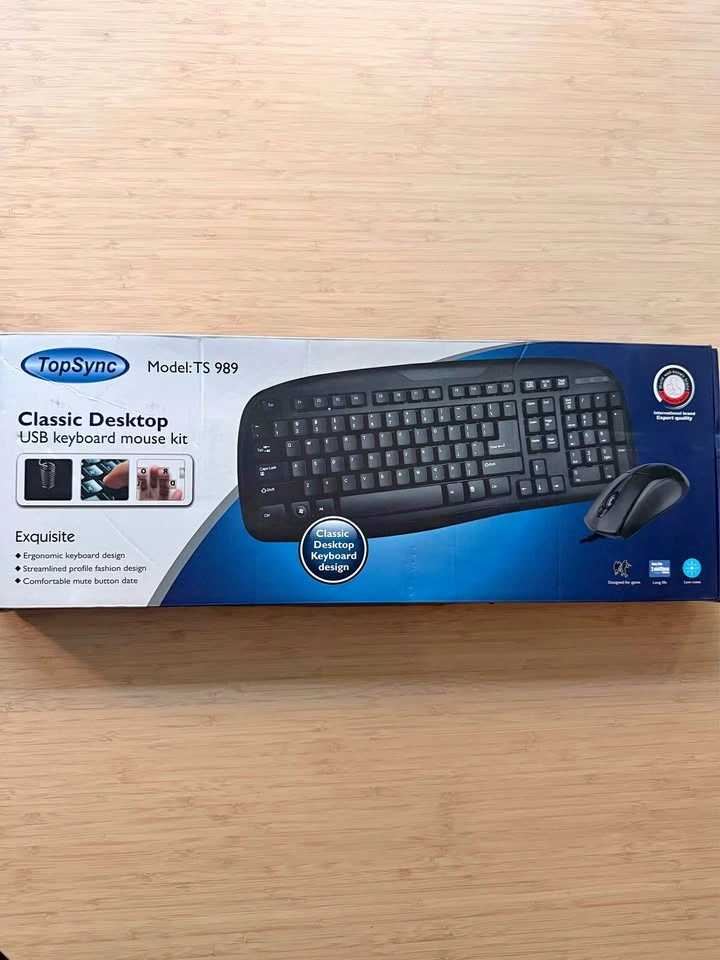 TopSync TS 989 Classic Desktop USB keyboard and mouse combo
