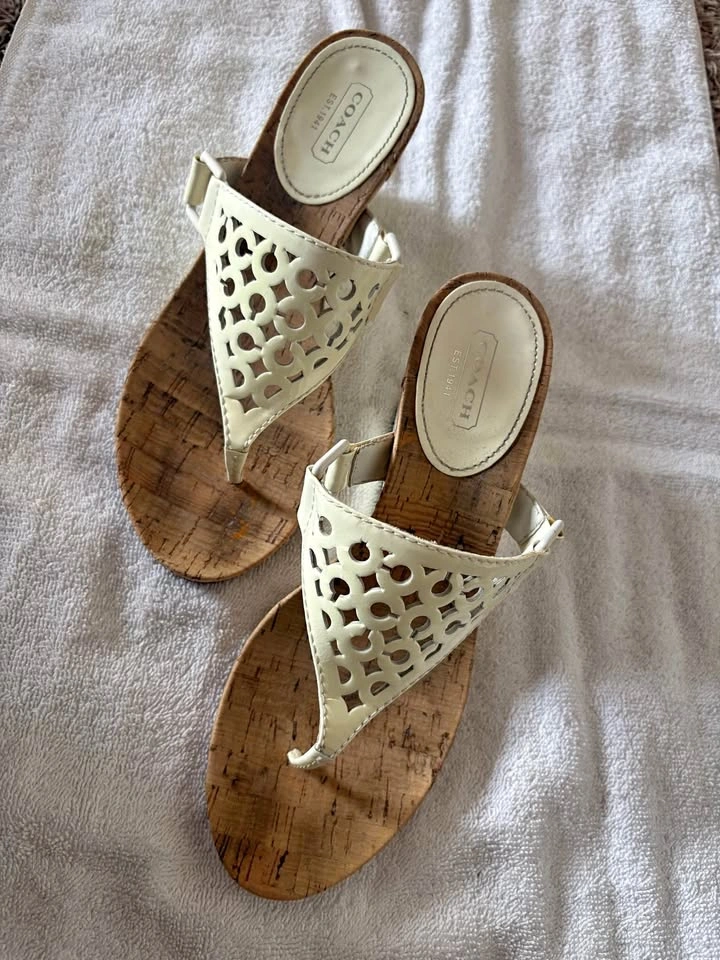 Coach wedge heel sandal size 7-8
