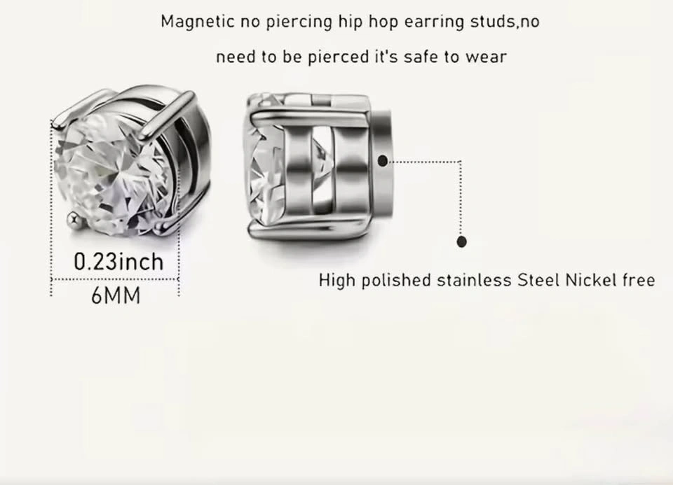 Unisex Magnetic Earrings Stainless Steel - photo 3