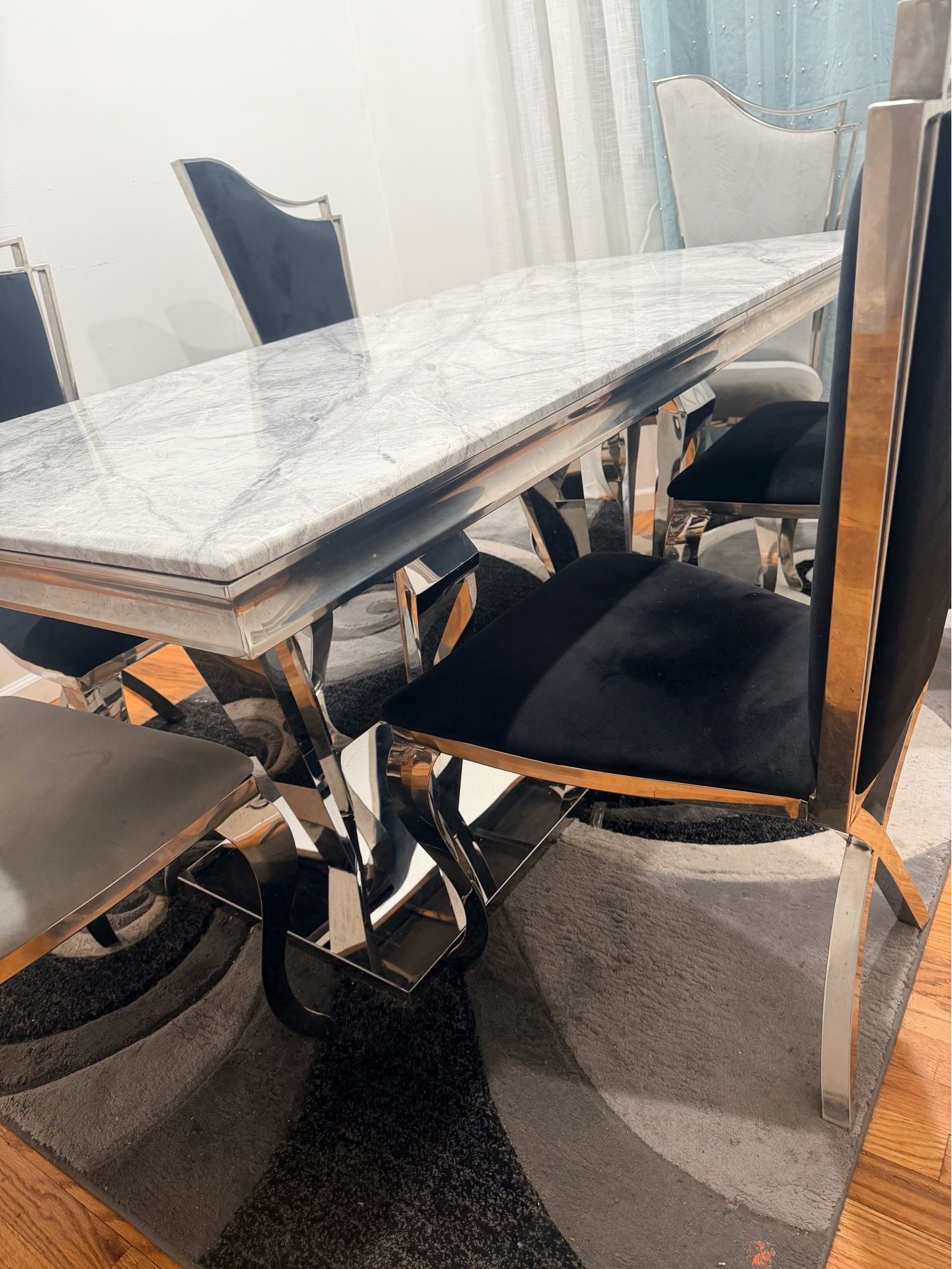 Modern Marble Dining Table Set with 6 Chairs - photo 2