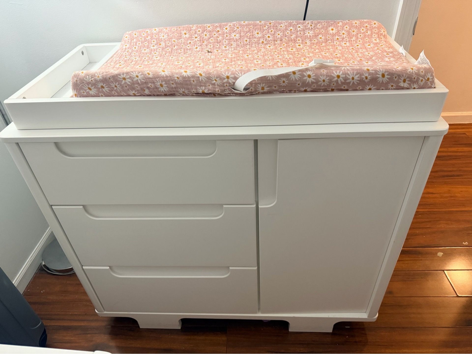 Baby Changing Table Dresser with Storage – White