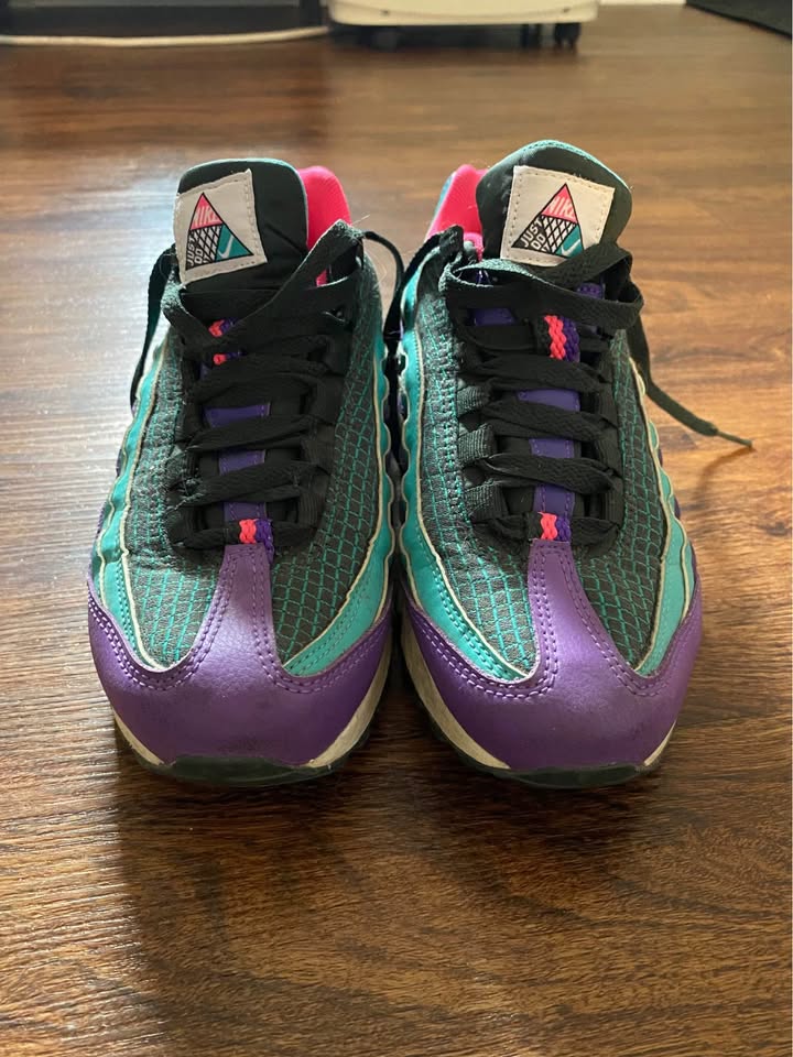 Nike Air Max 95 NOW Green Purple Pink Size 6Y/Women’s 6 - photo 2