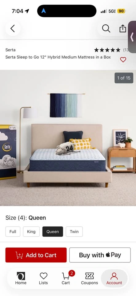 Serta medium hybrid queen mattress - photo 4