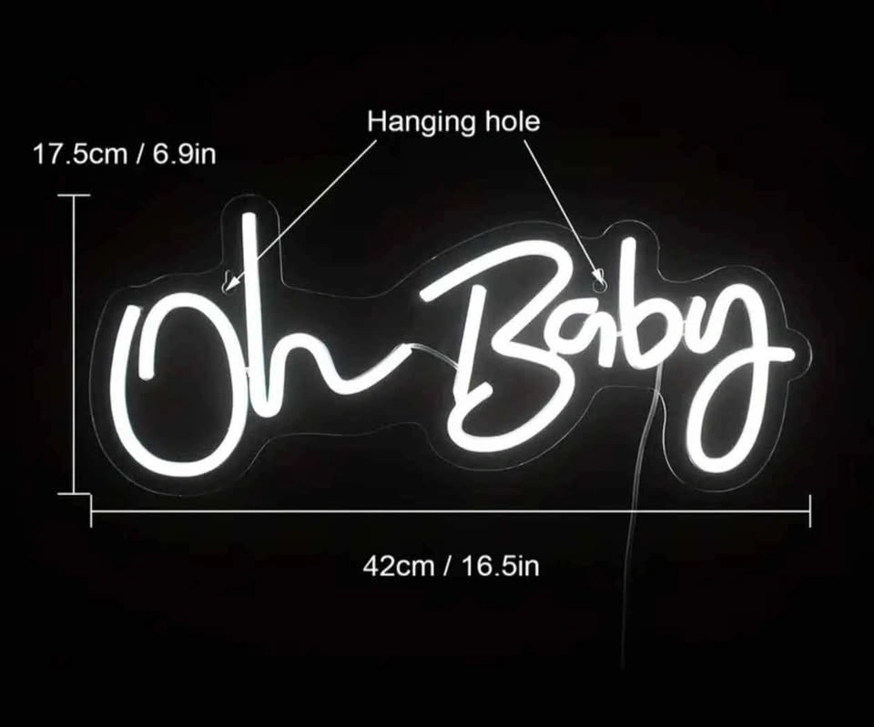 Baby shower/ first birthday decor- Oh baby LED sign and Backdrop - photo 2