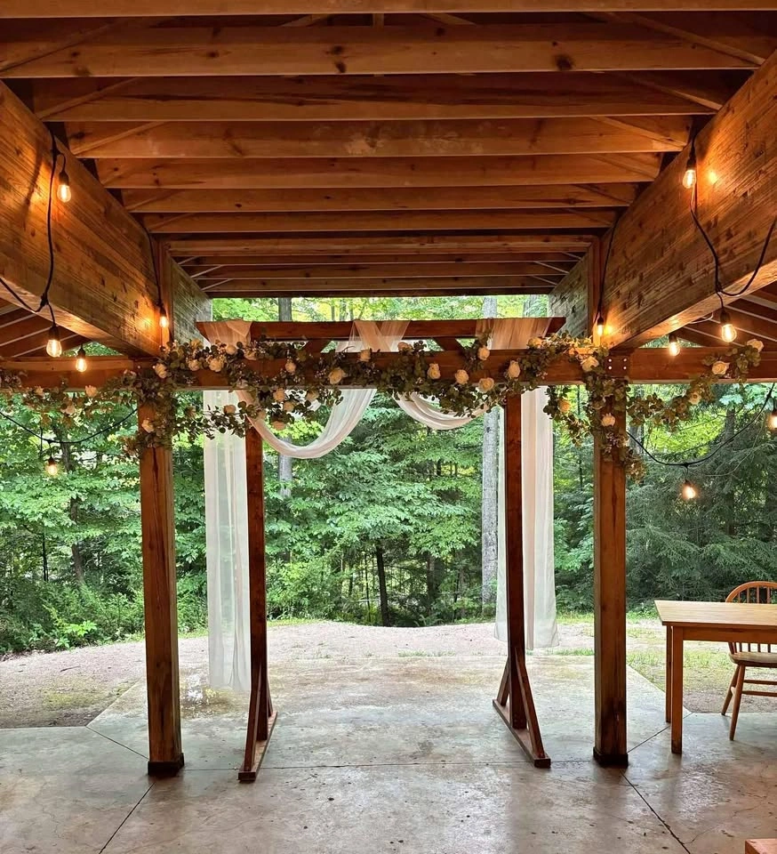 Arch drapes and florals - event decoration