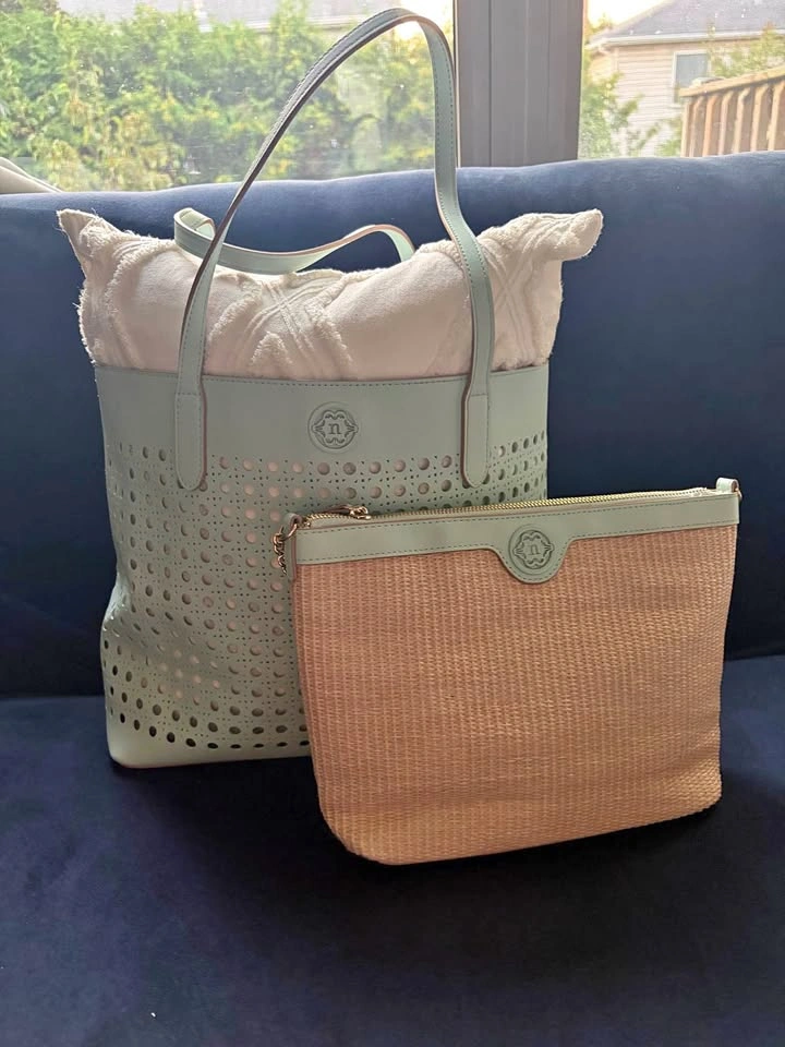 Nanette Lepore teal purse set - Tote and Woven purse