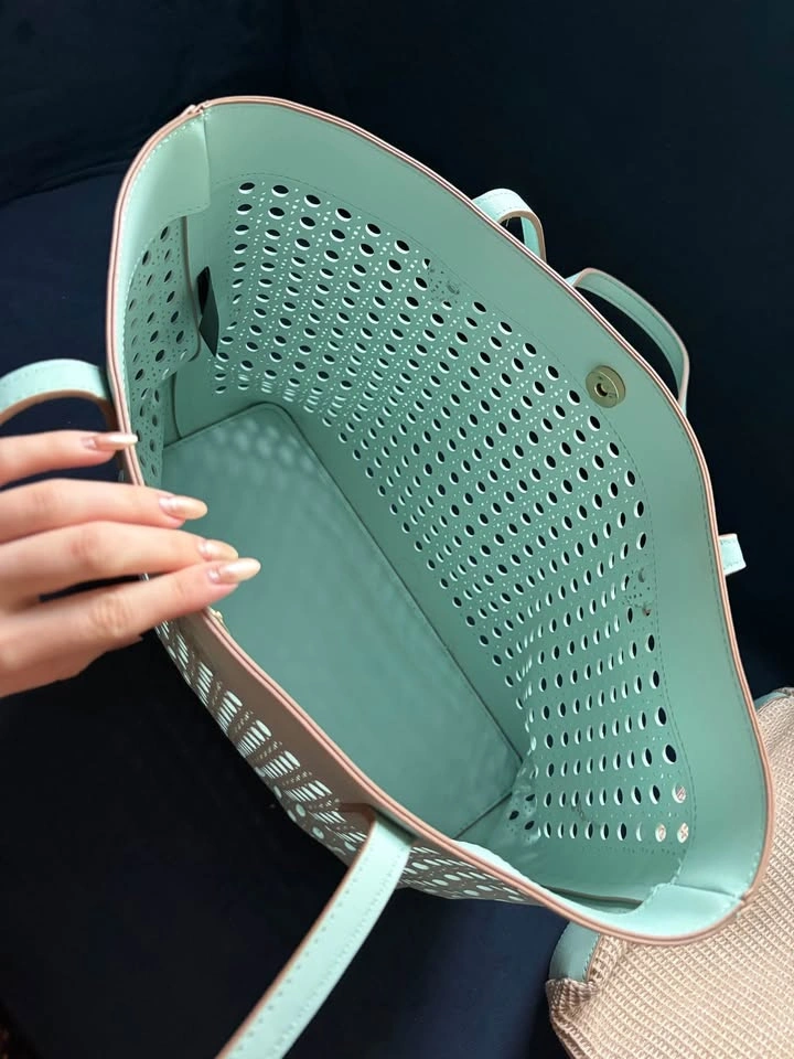 Nanette Lepore teal purse set - Tote and Woven purse - photo 4