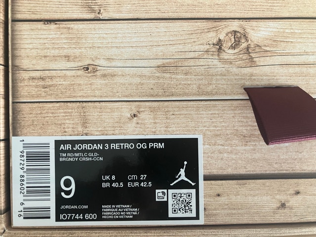 Air Jordan 3 Retro OG PRM Bin 23 Size 9 Men - photo 5