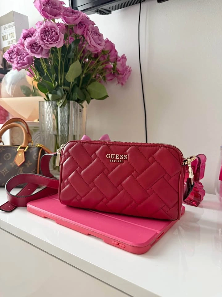 GUESS Alanna Mini Status Crossbody Bordeaux