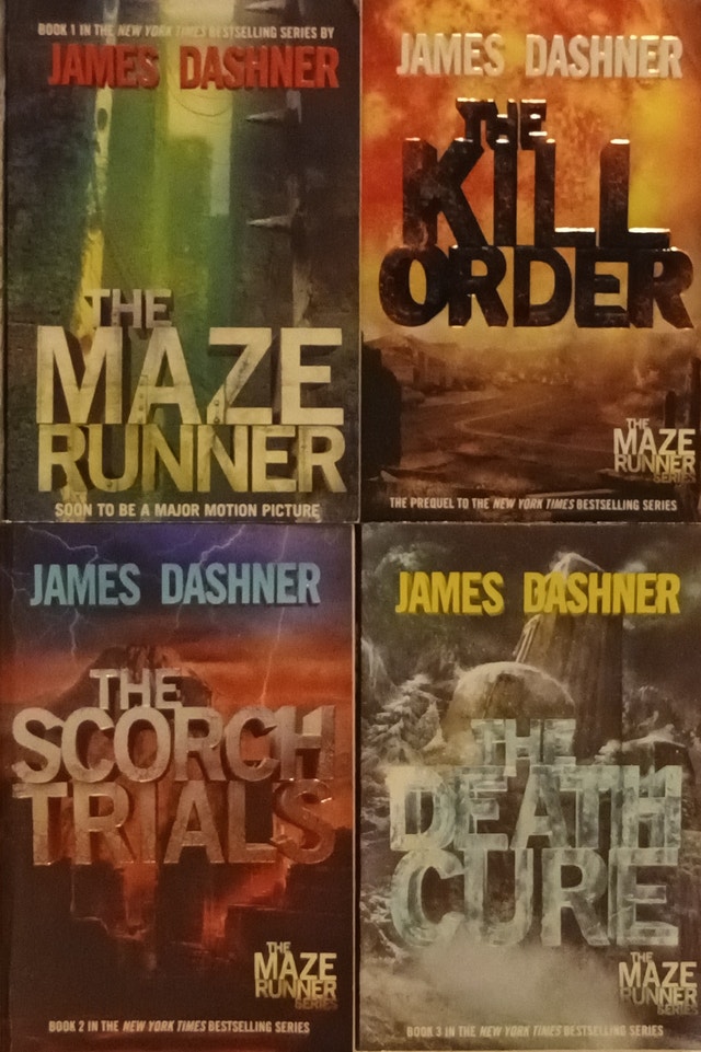 4 Books: The Maze Runner, Kill Order, Scorch Trials, Death Cure