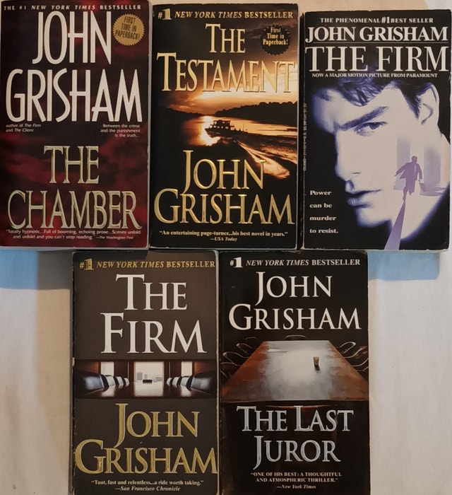 5 Paperback Novels by John Grisham