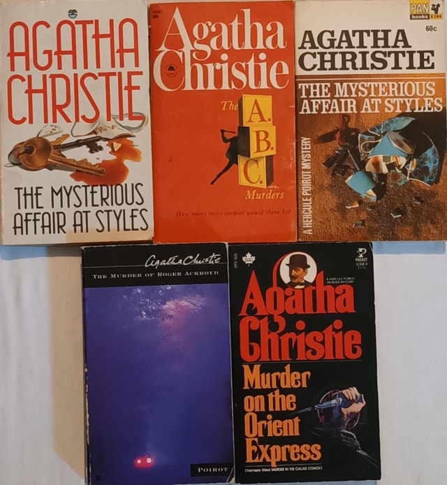 5 Vintage Agatha Christie Paperback Books The Mysterious Affair