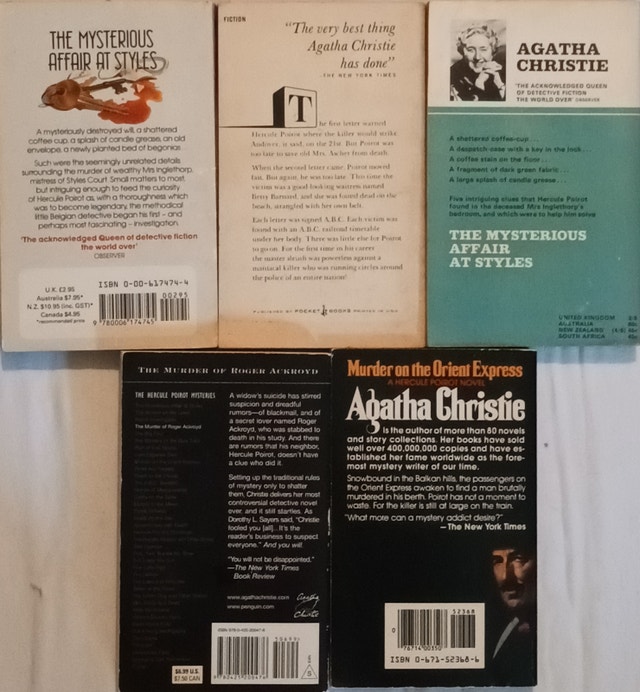 5 Vintage Agatha Christie Paperback Books The Mysterious Affair - photo 2