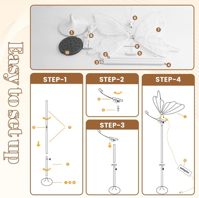 3-Color Elegant Butterfly Shape Floor Light Lamp - photo 2