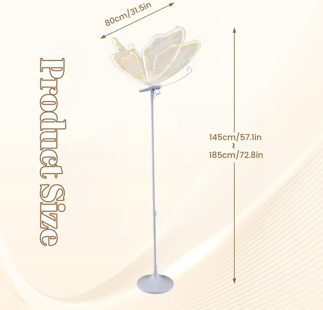 3-Color Elegant Butterfly Shape Floor Light Lamp - photo 4
