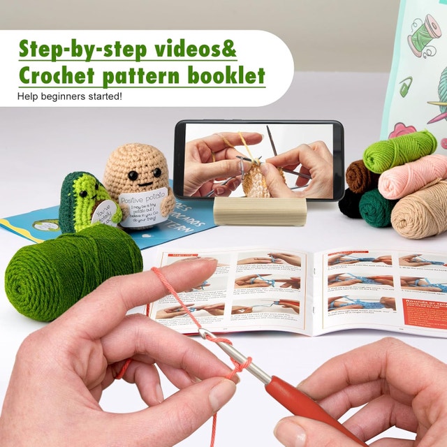 Hroevc Crochet Kit for Beginners, Positive Potato/Pickle/Avocado - photo 3