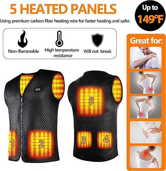 NEW Heated Vest Med Men/Women w 10000mAH Battery - photo 5