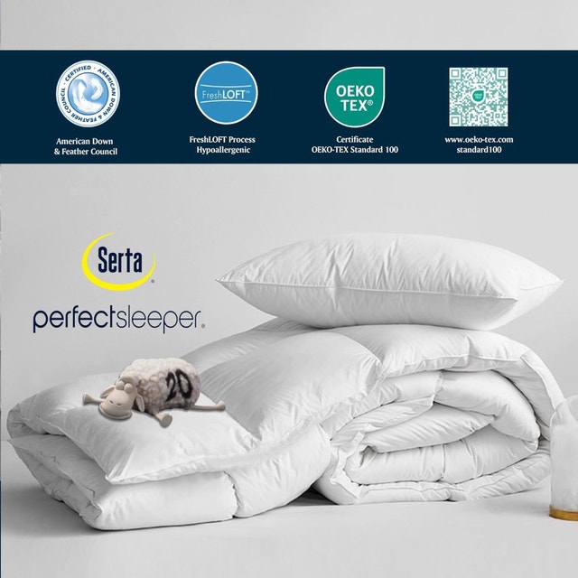 NEW Serta Goose Feather Down Fiber Cotton Comforter Queen Size - photo 3