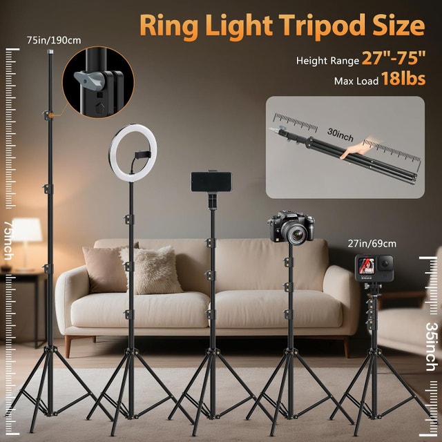 NEW Adjustable Tripod Stand for Ring Light, Camera, Phone