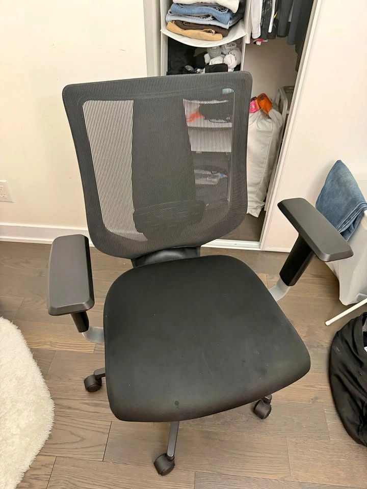 True Innovations Black Mesh Chair with Flip Back Arms