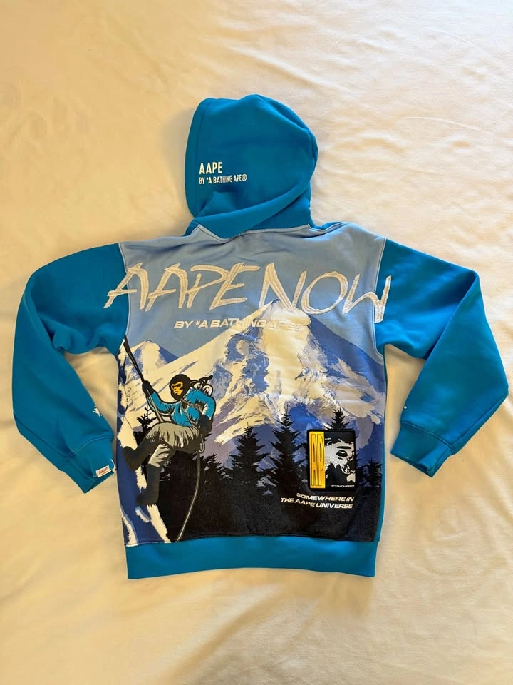 AAPE By A BATHING APE Blue Mountain Zip Up Hoodie/Sweater S