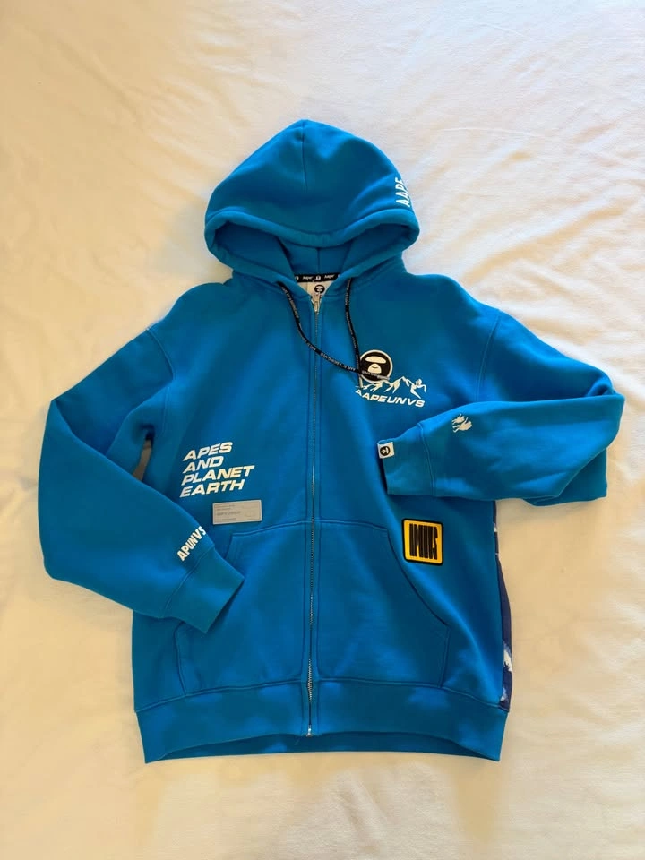 AAPE By A BATHING APE Blue Mountain Zip Up Hoodie/Sweater S - photo 2