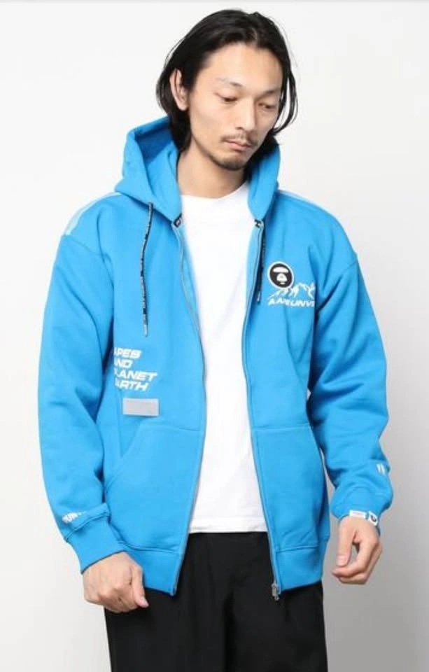 AAPE By A BATHING APE Blue Mountain Zip Up Hoodie/Sweater S - photo 4
