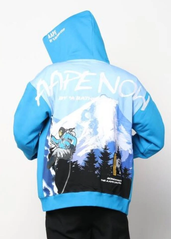 AAPE By A BATHING APE Blue Mountain Zip Up Hoodie/Sweater S - photo 5