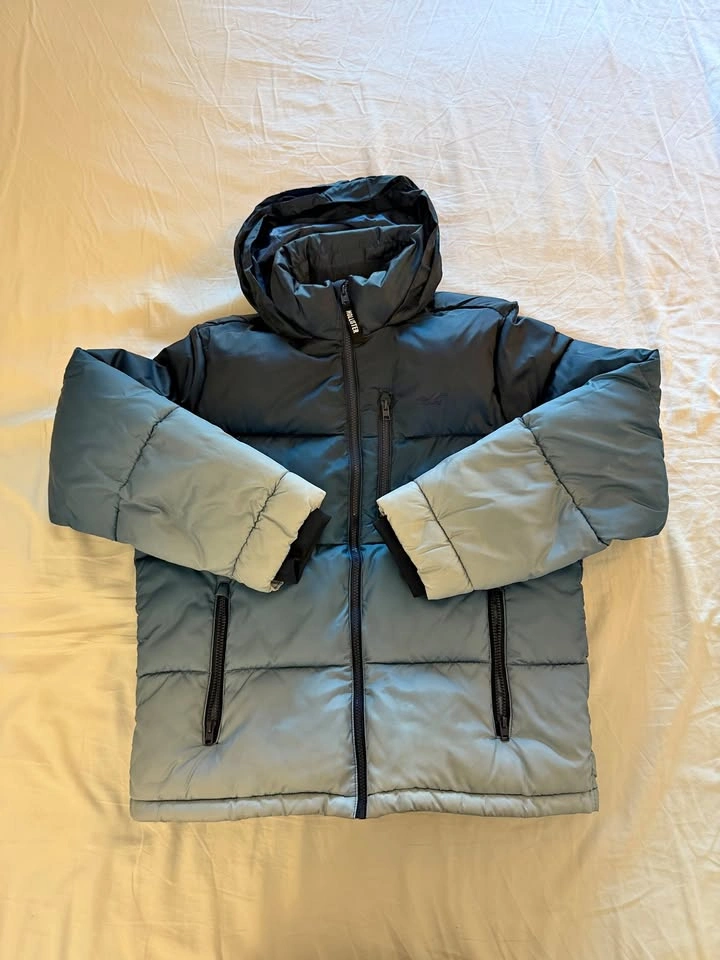 Hollister Blue Ombre Gradient Puffer Jacket S