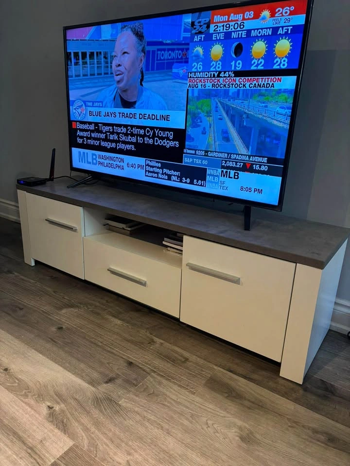 Grey and white tv console - photo 3