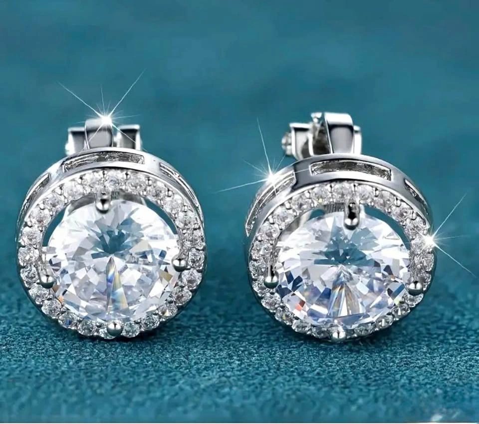 Gorgeous & Classy CZ Clip On Earrings White Gold Plated