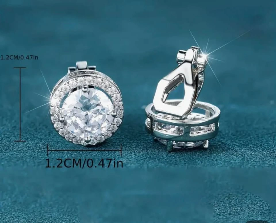Gorgeous & Classy CZ Clip On Earrings White Gold Plated - photo 3