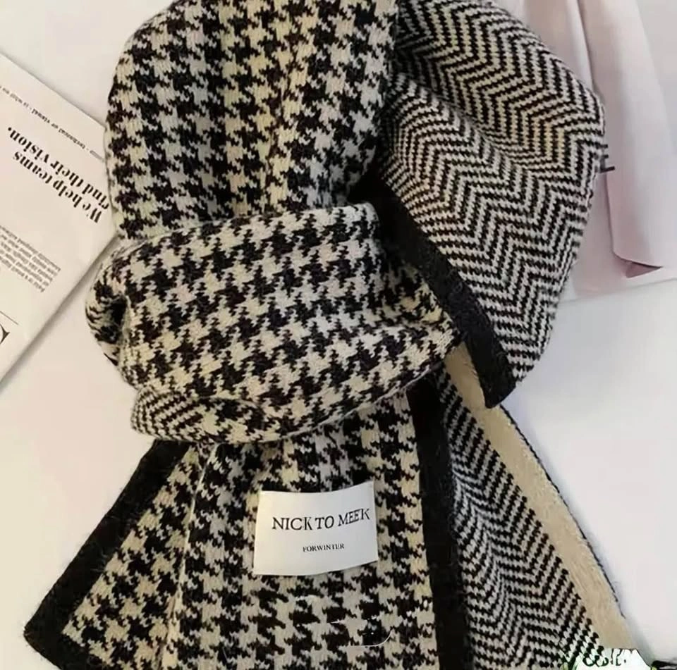 Brand New Winter Scarf Houndstooth Herringbone - photo 2