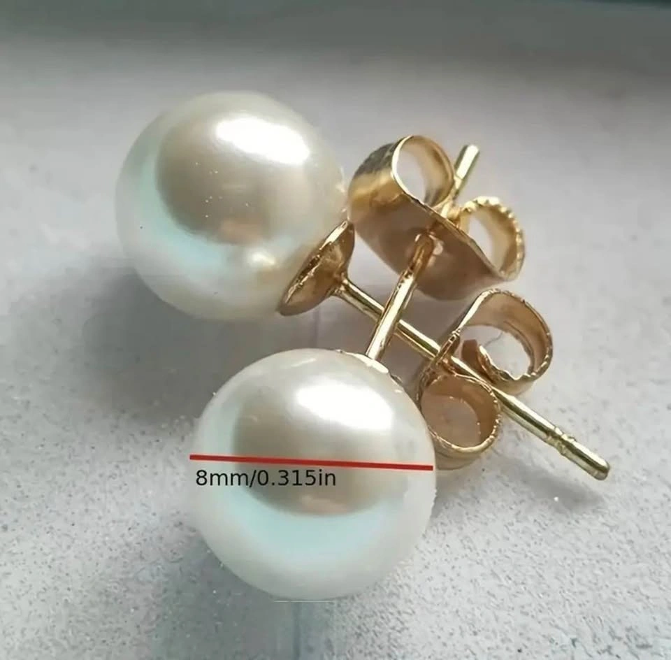 White Pearl Earrings Stainless Steel Post - photo 2