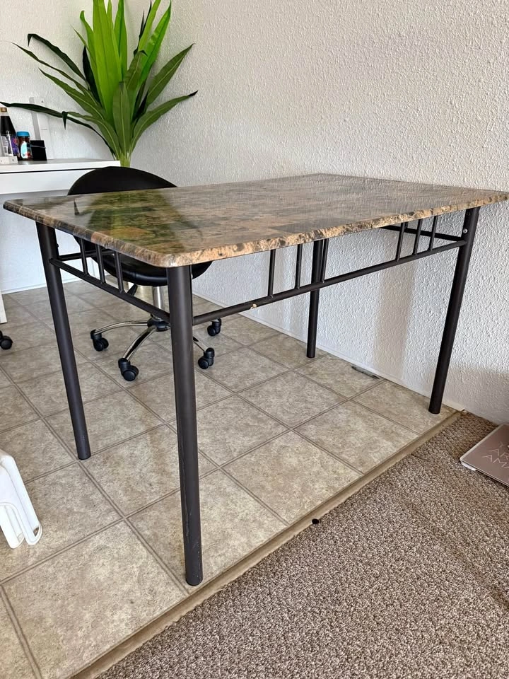 Faux-Marble Dining Table
